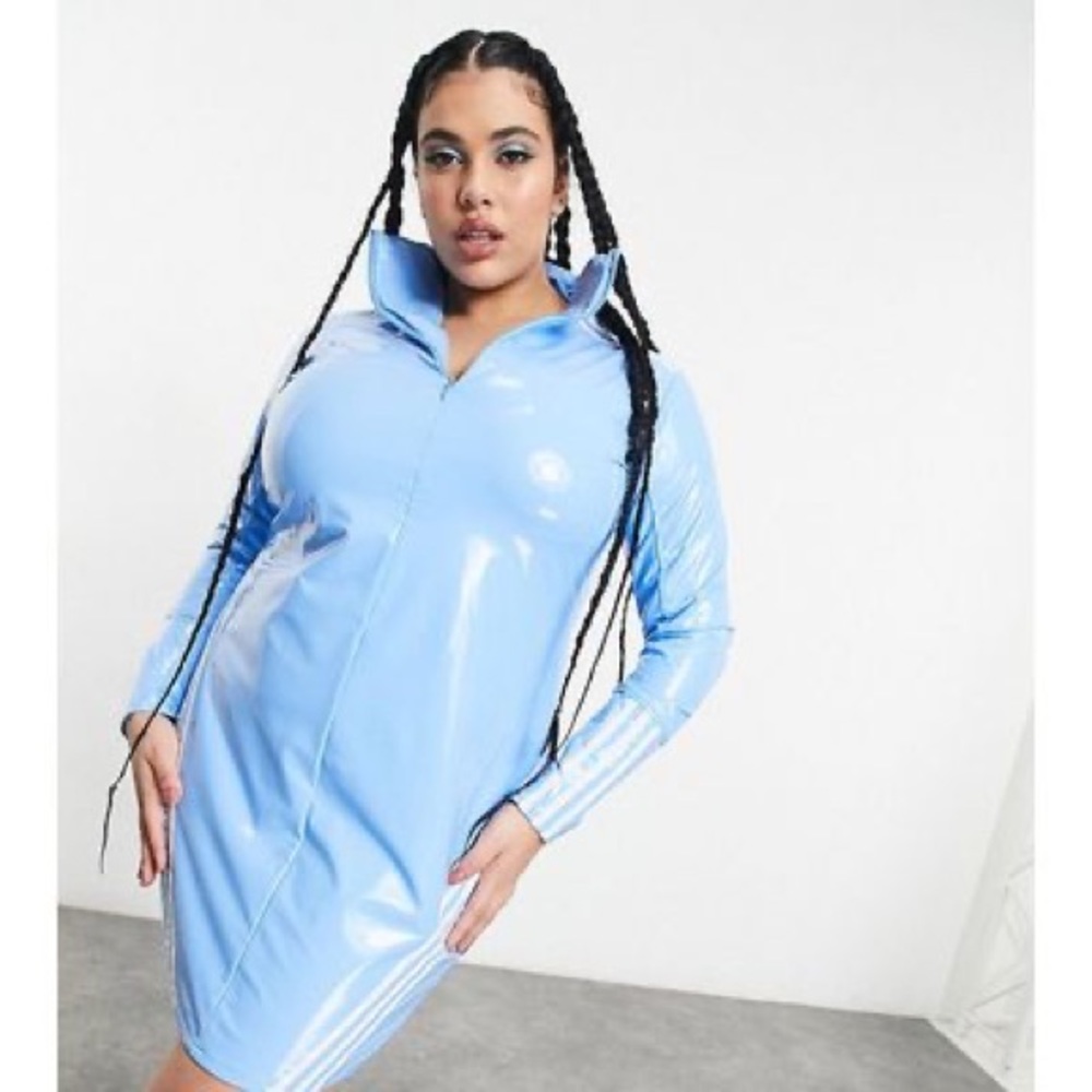 NWT Adidas Originals Beyonc Ivy Park Full Zip Latex Dress Plus Size H18994